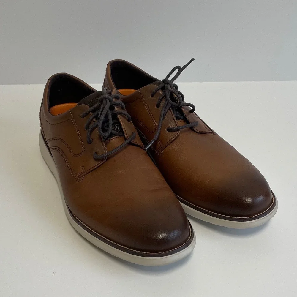 Rockport truTech Men's Brown Leather Lace Up Dress Shoes Size‎ 9.5